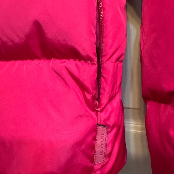 💗 Coach Fuchsia Puffer Jacket | Shearling Collar & Leather Detail | Size Small - Picture 4 of 11